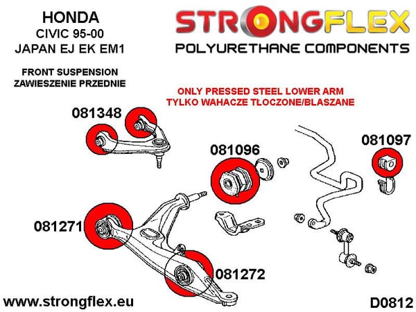 STRONGFLEX Polyurethane Front Suspension Bushing Kit 086097B (2)