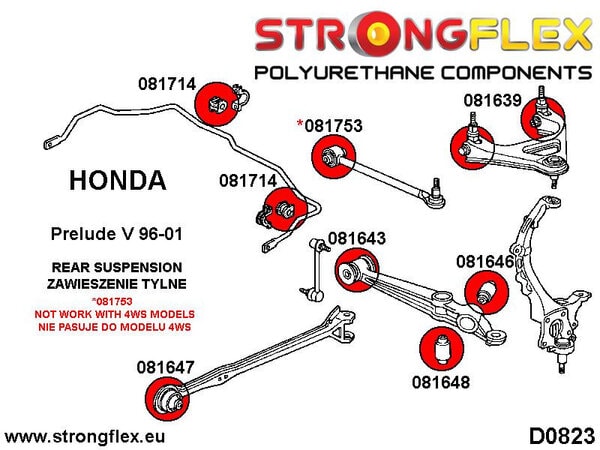 STRONGFLEX Polyurethane Rear Trailing Arm Front Bushing Sport 081647A (3)