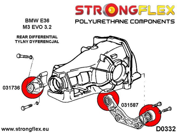 STRONGFLEX Polyurethane Rear Diff Mount - Front Bushing 031736B (2)