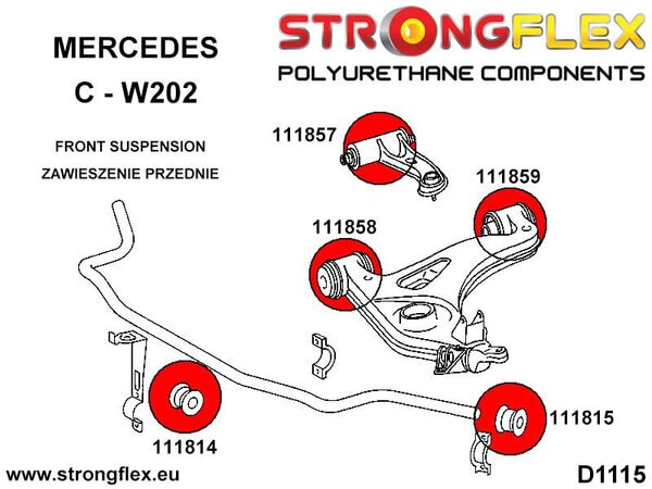STRONGFLEX Polyurethane Front Anti Roll Bar - Inner Bushing Sport 111814A (4)