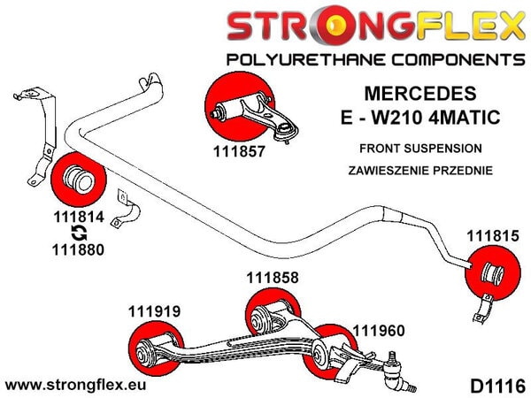 STRONGFLEX Polyurethane Front Anti Roll Bar - Inner Bushing Sport 111814A (5)