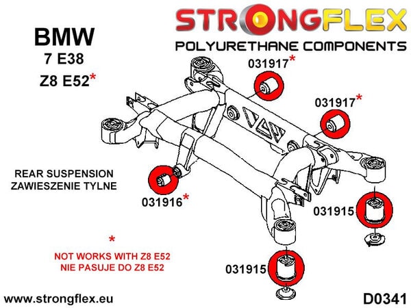 STRONGFLEX Polyurethane Rear Diff Mount - Front Bushing 031916B (2)