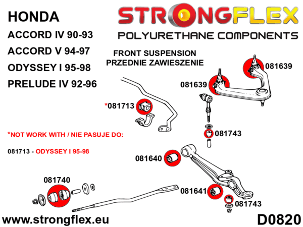 STRONGFLEX Polyurethane Front Anti Roll Bar Bushing 081713B (3)