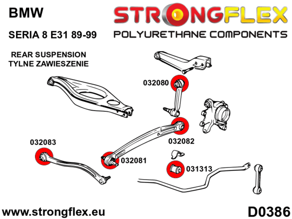 STRONGFLEX Polyurethane Rear Anti Roll Barbushing 031313B (4)