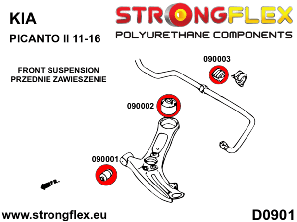 STRONGFLEX Polyurethane Front Control Arm – Rear Bushing 090002B (2)