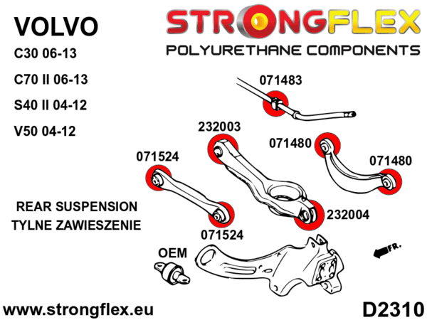 STRONGFLEX Polyurethane Rear Lower Wishbone Bushing – Inside 232003B (2)