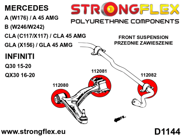 STRONGFLEX Polyurethane Front Control Arm – Front Bushing Sport 112080A (2)