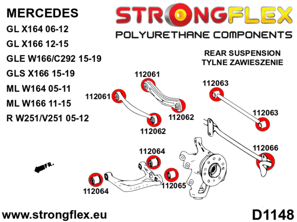 STRONGFLEX Polyurethane Rear Anti Roll Bar Bushing Sport 112066A (2)