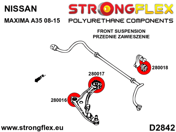 STRONGFLEX Front control arm – front bush SPORT 280016A (2)