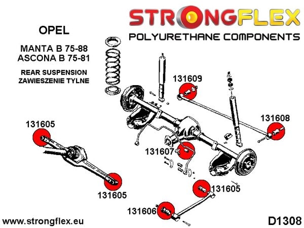Rear suspension bush kit SPORT
