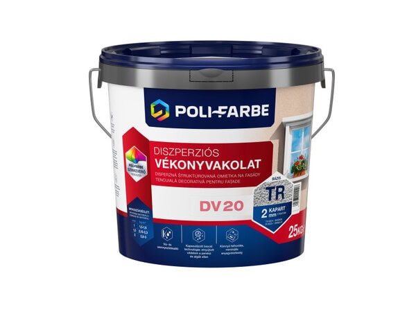 Poli-Farbe diszperziós vékonyvakolat 2 mm kapart bázis 25 kg