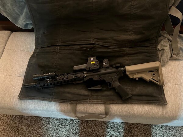 Tan Machine Gun Barrel Bag - Hot Stuff Man Purse - Image 4