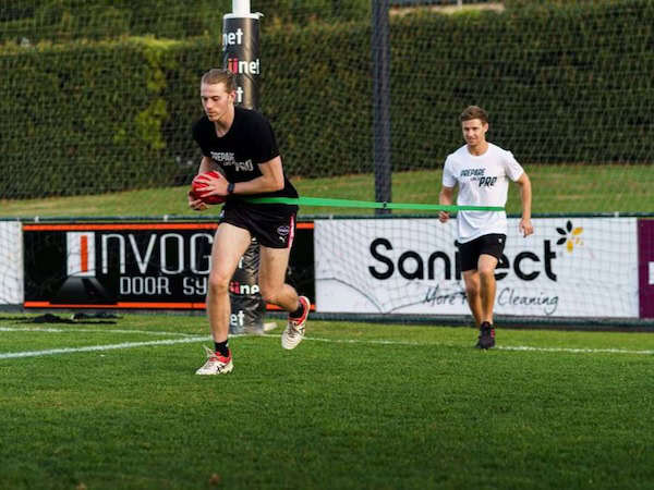 Athletes participating in a Speed Training session with a performance coach