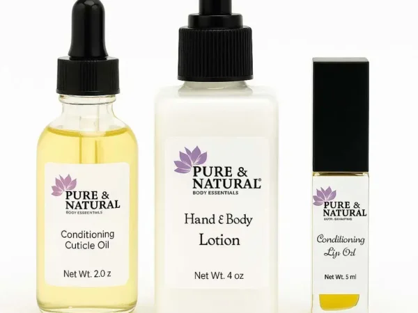 Nourishing Body Care Trio with lotion, lip oil, and cuticle oil handmade in Michigan