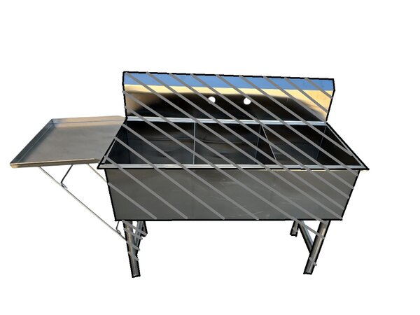 Quality Industries Side Shelf for 3-Compartment Sink, Stainless Steel - 17x15.75in