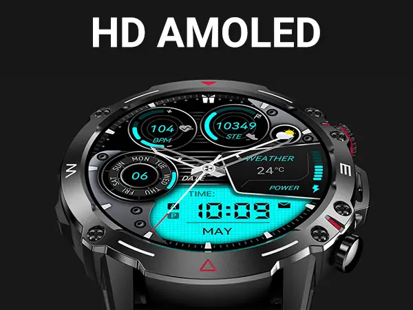 Смарт часовник Lemfo HK87, AMOLED диспей, Черен - 9