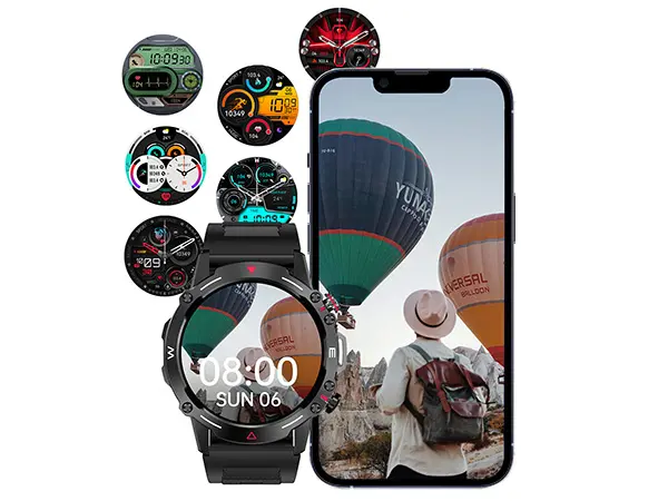 Смарт часовник Lemfo HK87, AMOLED диспей, Черен - 7