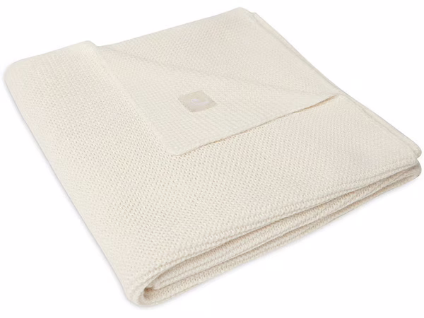 Jollein - Couverture Berceau 75x100cm Basic Knit - Ivory/Coral Fleece Jollein