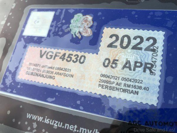 Isuzu D-MAX X-Terrain 3.0L Diesel 4x4_road tax