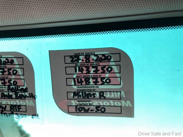 Service interval sticker