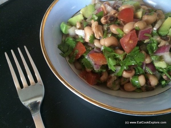 Brazilian Black Eyed Bean Salad - Salada de Feijao Verde