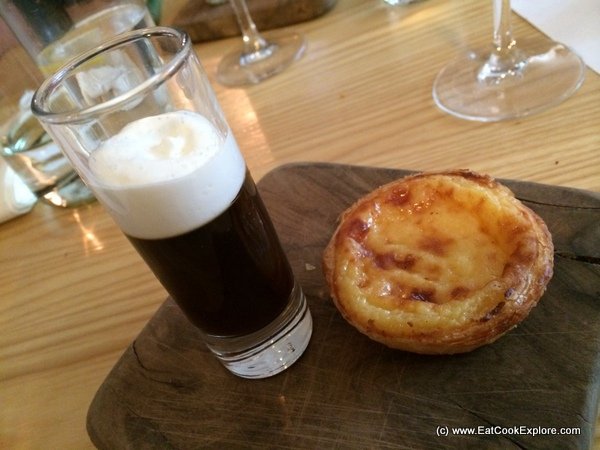 Pasteis des nata egg custard tart with a Bebinca inspired coconut pudding with coffee jelly and Kahlua