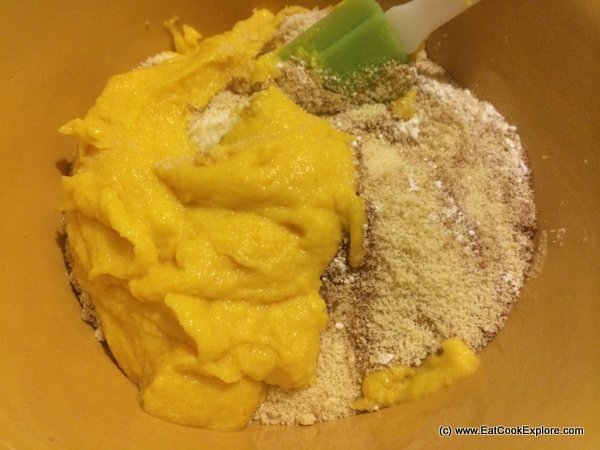 orange pulp and dry ingredients