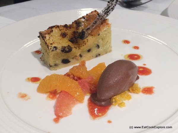 Black Olive Oil Cake with Bitter Chocolate Sorbet served with a Split Orange Syrup olive it Black Olive Oil Cake with Bitter Chocolate Sorbet served with a Split Orange Syrup