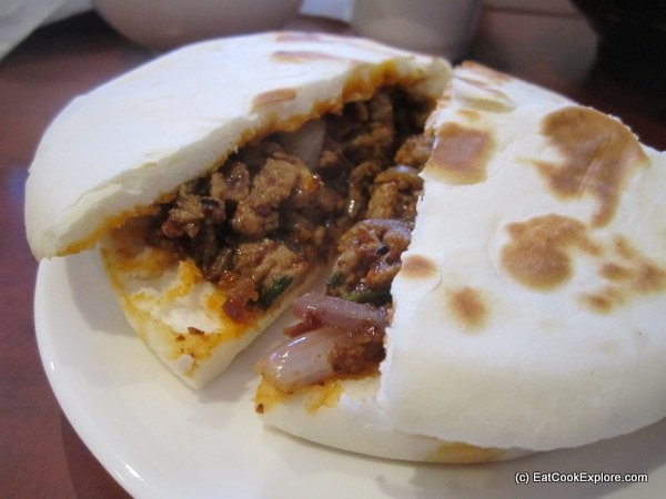 Xi'an beef burger with special sauce