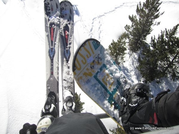 Skis on a chairlift