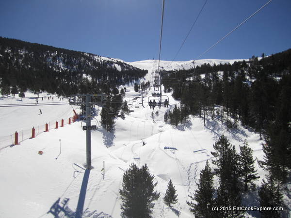 Mad about skiing chair lifts through woods