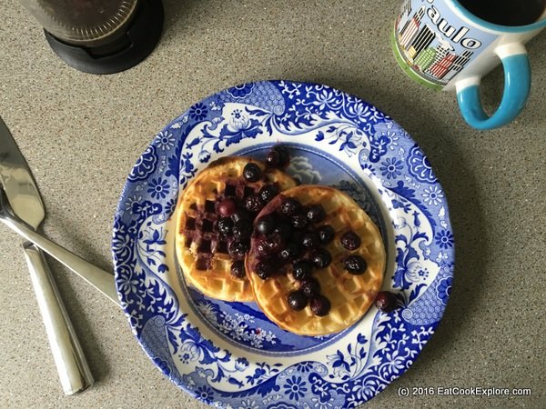 waffles with blueberries