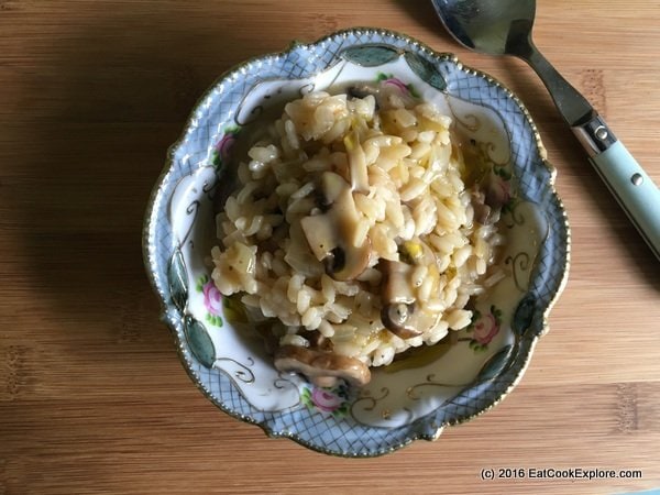 Mushrom Risotto with gluten free beer