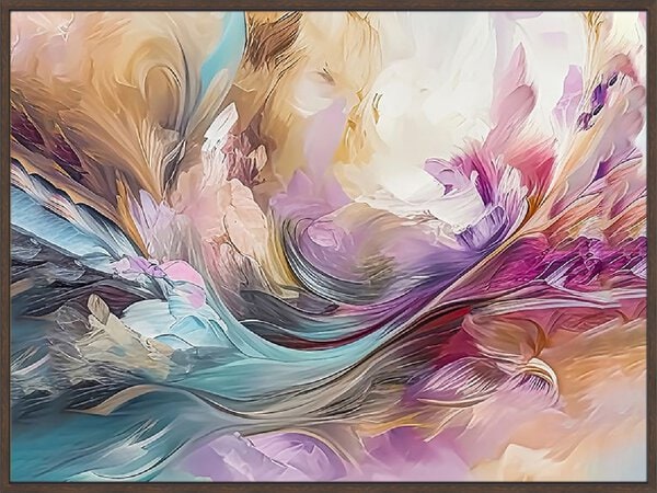 Watercolor Swish - Canvas Gallery Walnut