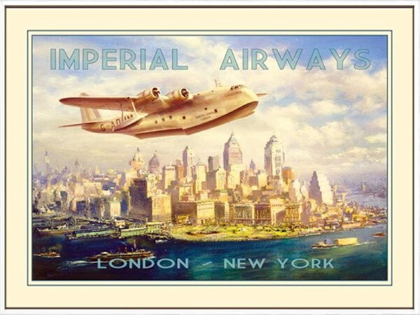 Imperial Airways - London to New York - Canvas Gallery White
