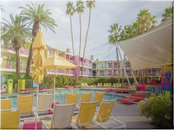 Poolside at the Saguaro Hotel - Palm Springs - Unframed Canvas Unframed Canvas