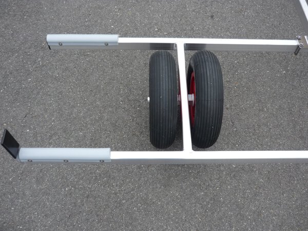CHARIOT FIXE ALU DE MISE A L'EAU CATAMARAN 4R+TIMON MODELE 1 – Image 4