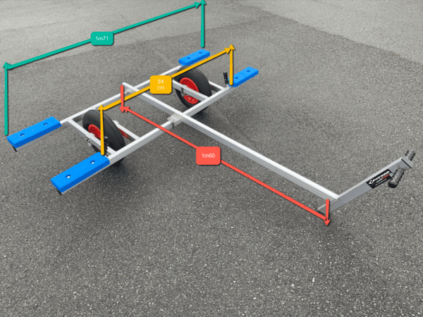 CHARIOT ALU CATSY 2 ROUES 400 - PATINS BLEUS CATA 12 FT