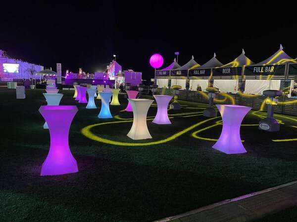 LED Cocktail Table rental for events in Los Angeles, Orange County, and nationwide