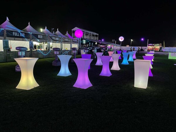 LED Cocktail Table rental for events in Los Angeles, Orange County, and nationwide