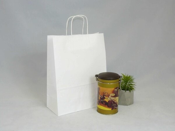 Torba 25/24 X 11 X 32 Cm Biała - Awih - Torby I Opakowania Torba 25/24 x 11 x 32 cm biała ucho skręcane