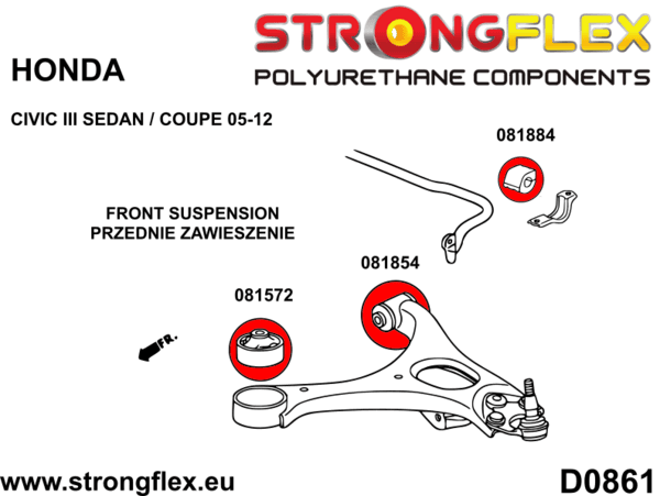 Front suspension bush kit SPORT