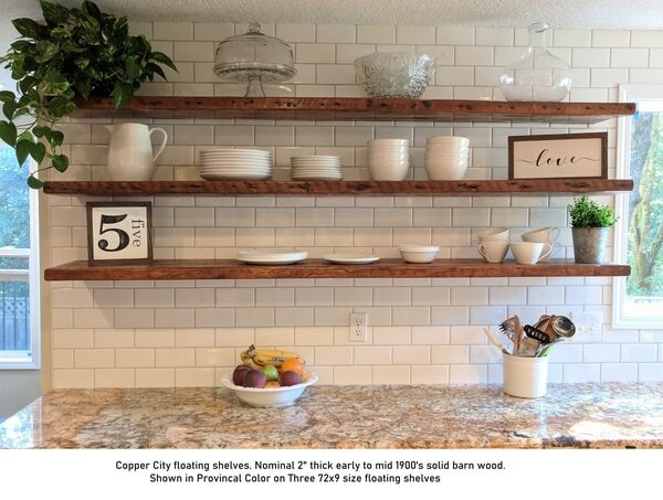 Copper City Authentic Reclaimed Barn Wood Floating Shelves - Image 6