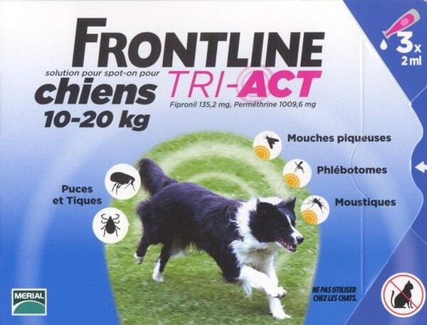anti phlébotomes frontline tri act chien 10 20 kilos