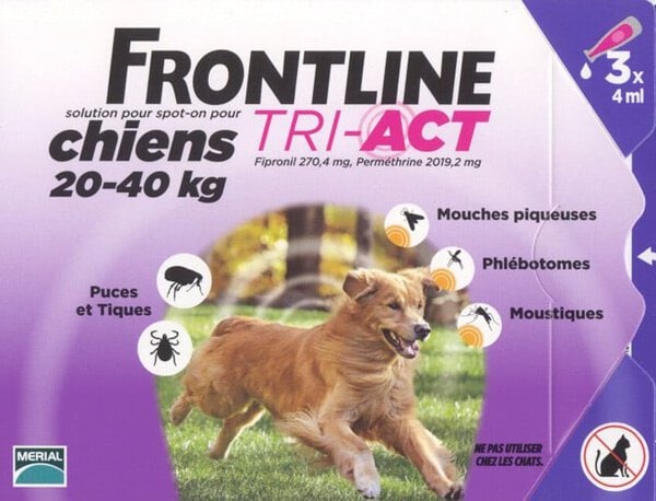 frontline tri act chiens 20 40 kilos anti tiques