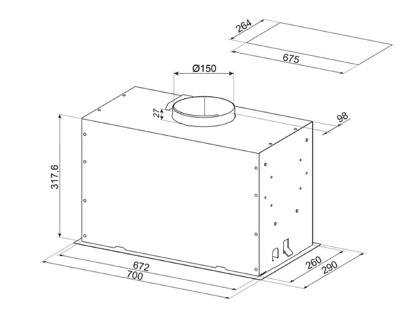 Встраиваемая вытяжка KICGR70X2