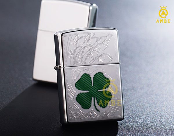 zippo cỏ 4 lá may mắn