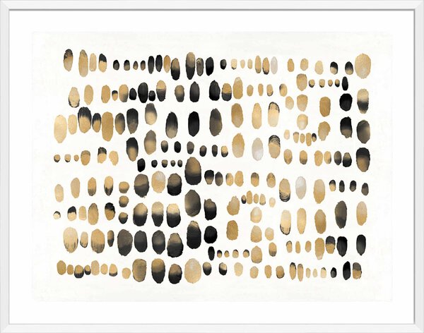 Playfull Gold and Black III  - 5cm White Border Box White