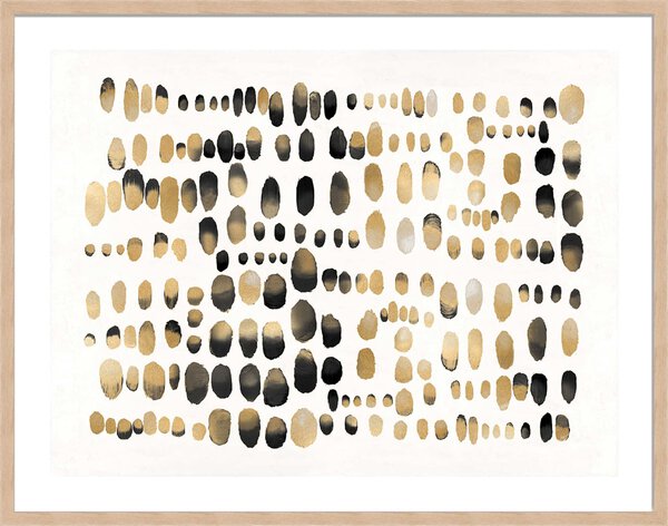 Playfull Gold and Black III  - 5cm White Border Box Natural