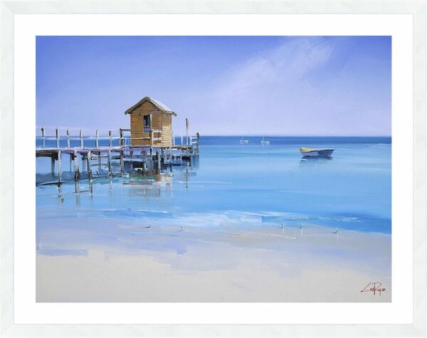 The Yellow Shed On The Pier - 5cm White Border - Image 7